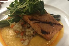 Culinary CPR: Grilled Faroe Island Salmon with Yellow Pepper & Tomato Romesco